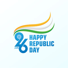 Obraz premium Happy Republic Day background. 26 January logo symbol vector illustration