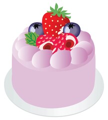 丸いベリーのショートケーキ