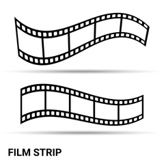 Fototapeta na wymiar A strip of film. A strip of film is isolated on a light background. Vector illustration.