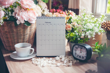 2021 Calendar desk for Planner and organizer to plan and reminder daily appointment, meeting agenda, schedule, timetable, and management of wedding day. Calendar reminder event Concept.