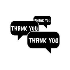 Speech bubbles thank you isolated on white background