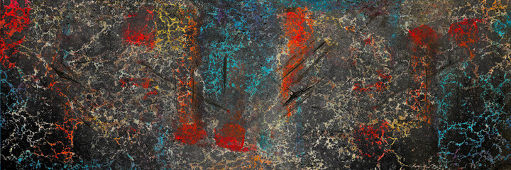 Bright artistic splashes. Abstract painting color texture. Modern futuristic pattern. Multicolor dynamic background. Fractal artwork for creative graphic design