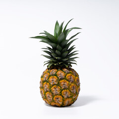 Fototapeta premium Whole fresh pineapple fruit on white background