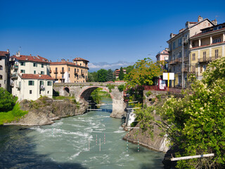 The Old Bridge (Ponte Vecchio), Ivrea, Turin, Piedmont, Italy