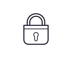 Safe internet icon. Bar black line sign. Premium quality graphic design pictogram. Outline symbol icon for web design, website and mobile app on white background. Monochrome icon of safe internet. Saf