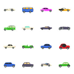 Naklejka premium Retro Vehicles Flat Icons Pack 