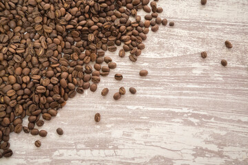 たくさんのコーヒー豆の背景素材