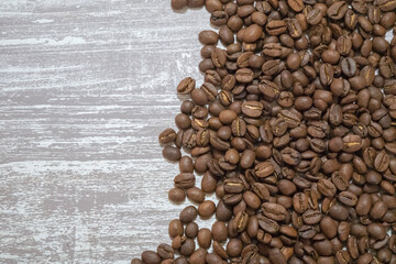 たくさんのコーヒー豆の背景素材