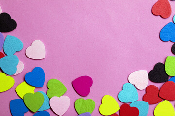 colorful festive hearts background for design cards