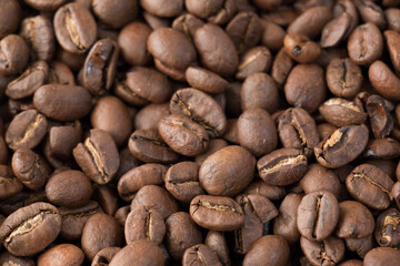 たくさんのコーヒー豆の背景素材