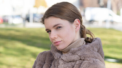 young beautiful woman on a walk