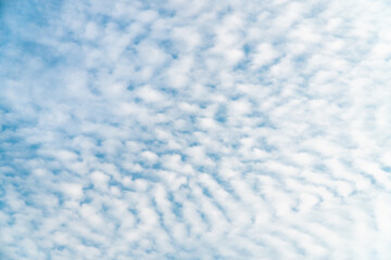 Beautiful cloudy sky pattern in a holiday morning for background or wallpaper. Altocumulus cloud type.