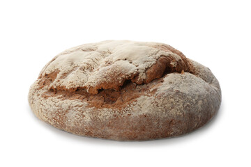 Loaf of delicious fresh bread isolated on white