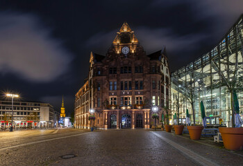 Old City Hall in Dortmund, Germany illuminated at night