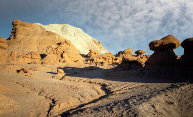 Out of this world Goblin Valley State Park unique mushroom shaped sandstone hoodoos and formations in a strange semi desert setting in Green River Utah