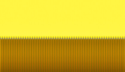 Pattern of dark yellow pencils at yellow background