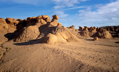 Out of this world Goblin Valley State Park unique mushroom shaped sandstone hoodoos and formations in a strange semi desert setting in Green River Utah