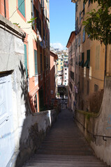 Interesting narrow streets in Genoa, Italy