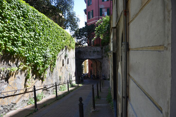 Fototapeta na wymiar Lovely streets in Genoa, Italy