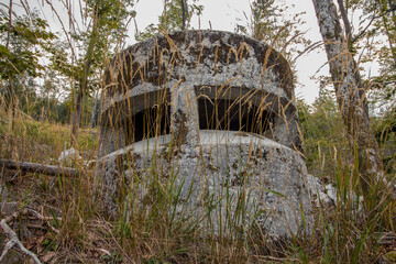 stone made bunker from side	