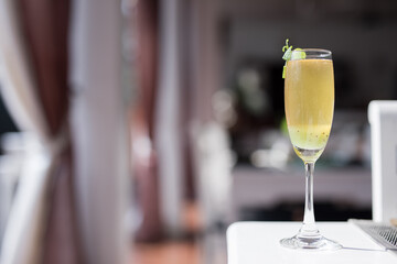 Champagne cocktails in an up market restaurant and bar
