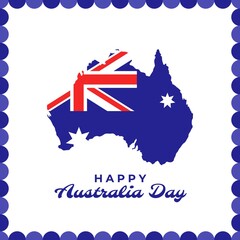 Happy australia day banner design. Flat design vector. usable for card, poster, and banner.