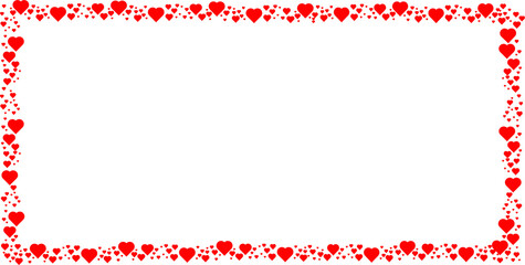Border frame with hearts . Valentines Day Background . vector illustration