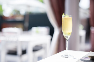 Champagne cocktails in an up market restaurant and bar
