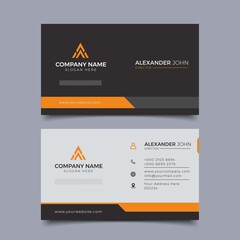 Modern business card black and yellow Corporate Professional