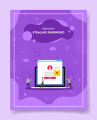 stealing password concept for template of banners, flyer, books cover, magazine