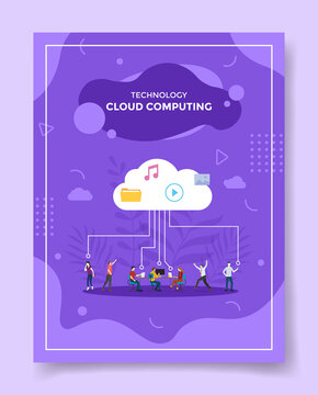 Cloud Computing Concept For Template Of Banners, Flyer, Books Cover, Magazine