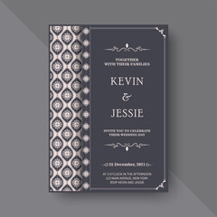 Elegant wedding invitation with pattern motif
