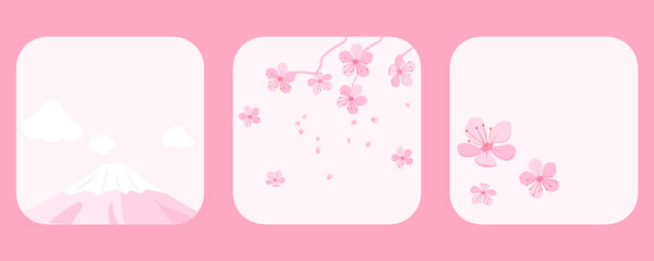 Cherry blossom on pink background vector illustration.