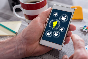 Teamwork idea concept on a smartphone