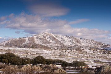 Views of the Saint Peter Peak, Cerro de San Pedro in Spanish. Photo taken in the municipality of Colmenar Viejo, province of Madrid, Spain