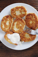 Fried cottage cheese pancakes