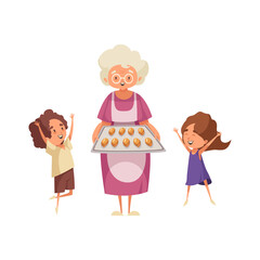 Grandma Flat Illustration
