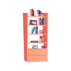 Bookcase Flat Illustration