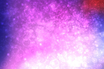 Abstract pink gradient blue purple background texture with glitter defocused sparkle bokeh circles and glowing circular lights. Beautiful backdrop with bokeh light effect.