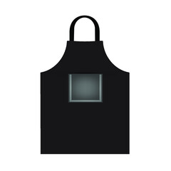 Black pocket apron mockup. Realistic illustration of black pocket apron vector mockup for web design isolated on white background. Eps 10 vector illustration.