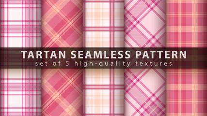 Set classic tartan seamless pattern.