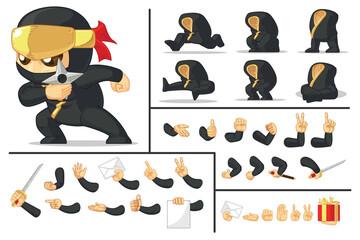 Customizable Mascot Black Japanese Ninja Warrior © bluezace