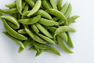green beans on white background