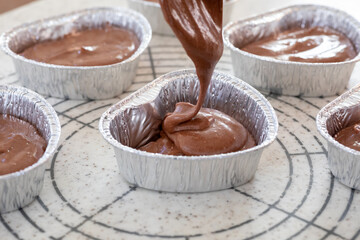 バレンタイン向け　ハート型のチョコレートマフィン作り