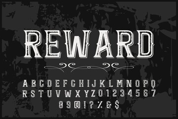 vintage font, typography vector, vector alphabet, letters and numbers