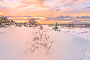 Sunrise in Far Northern Europe Along the Baltic Sea coast