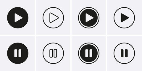 Play and Paus Icons set