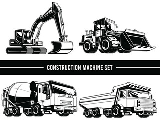 Silhouette Construction Machine Heavy Industrial Vehicle