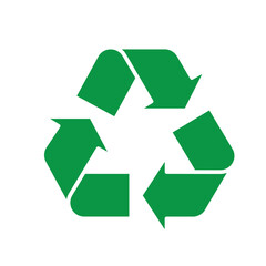 Obraz premium Recycle symbol green triangle arrows. Vector illustration