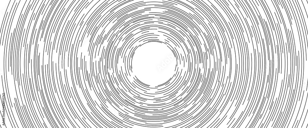 Poster abstract black concentric lines over white background
